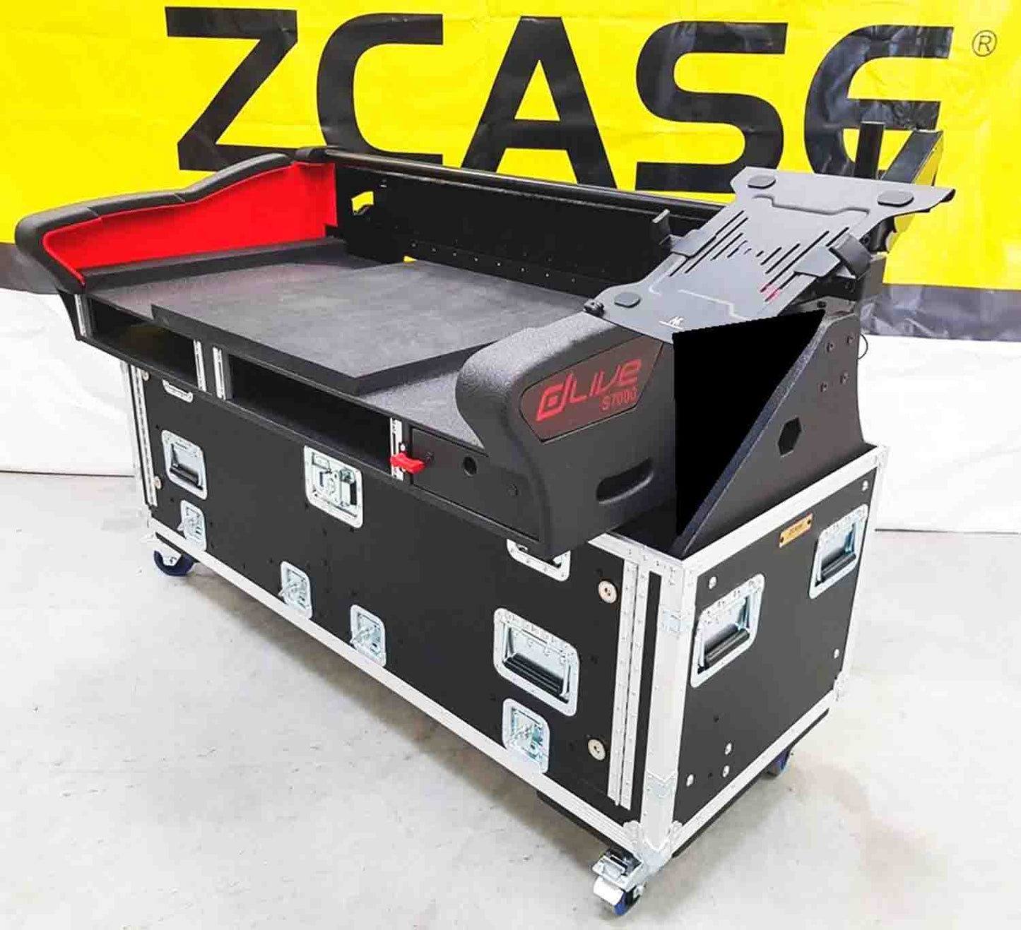 ProX XZF-AH-S7000 D 2x2U Hydraulic Lift DJ Case for Allen and Heath DLive S7000 Console - Hollywood DJ