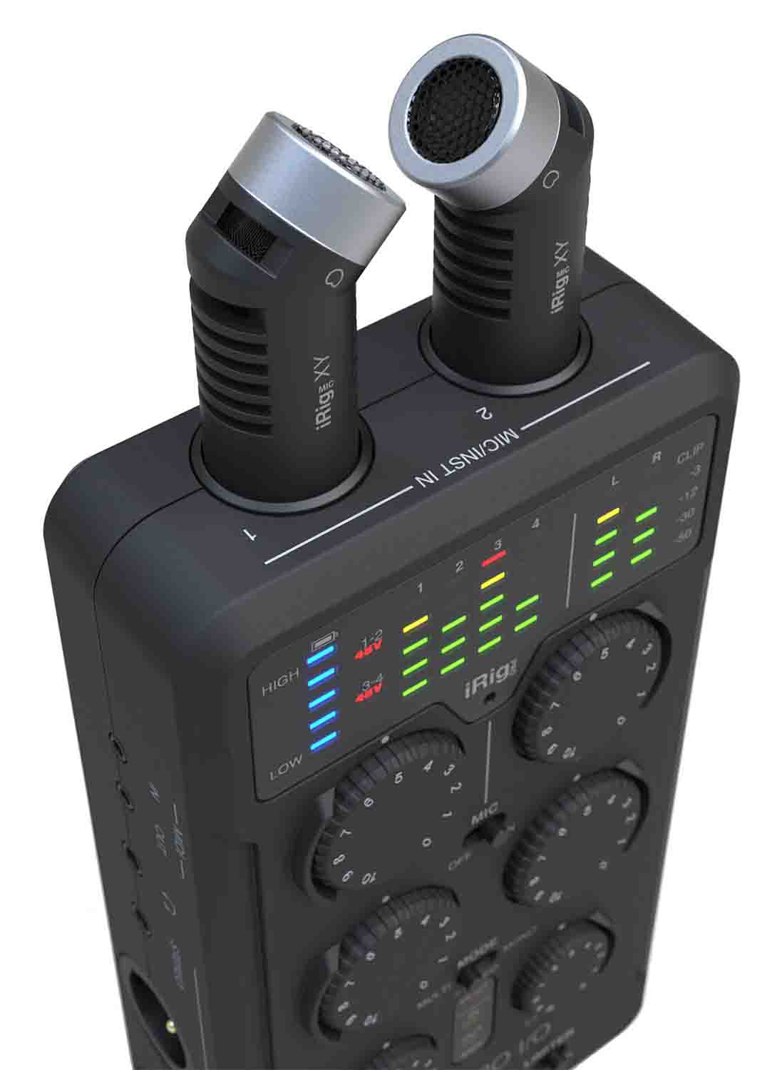 IK Multimedia iRig Pro Quattro I/O Portable 4x2 Audio and MIDI Interface and Mixer for Mobile Devices, Computers - Hollywood DJ