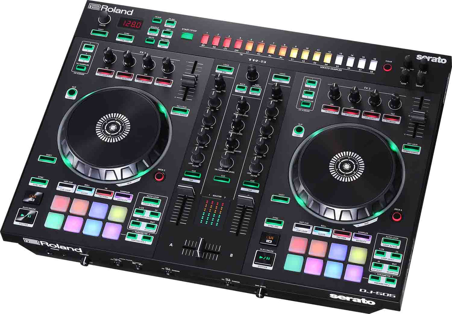 Roland DJ-505, 2-Deck Serato DJ Controller with Drum Machine - Hollywood DJ