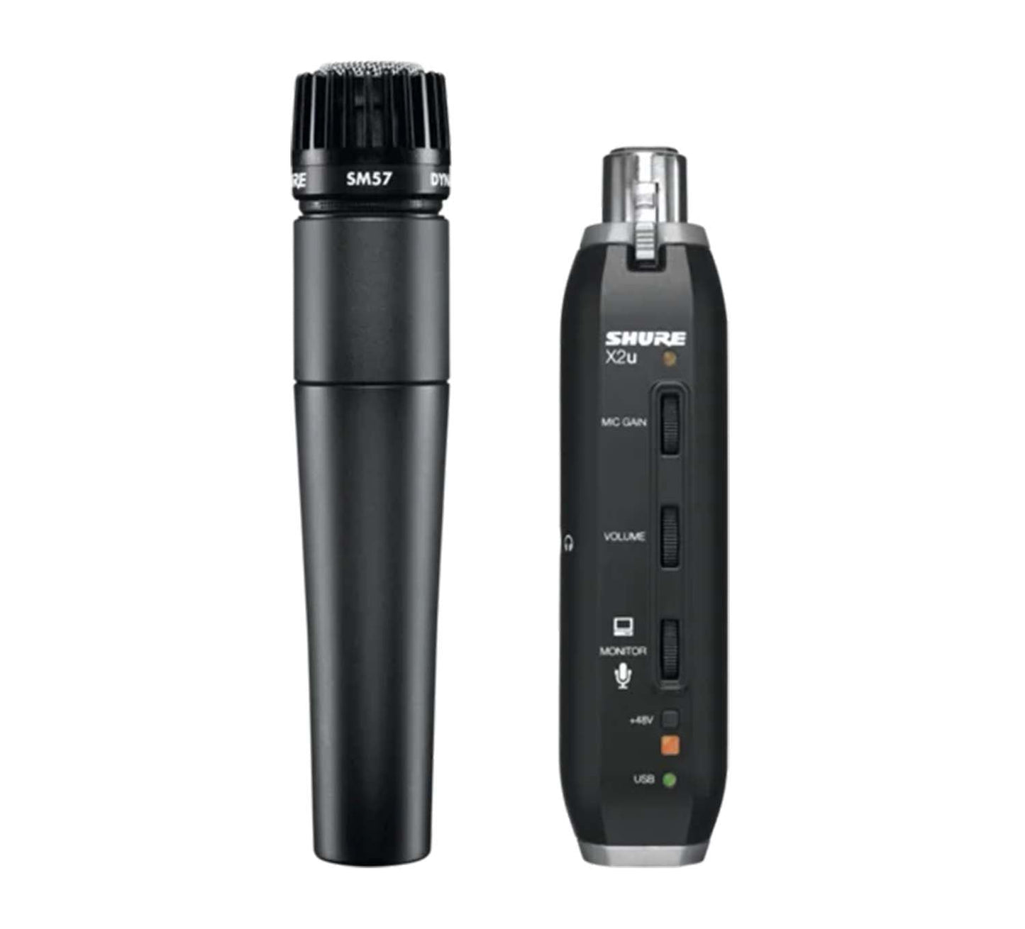 Shure SM57-X2U USB Digital Bundle with Instrument Microphone and  XLR-to-USB Adapter - Hollywood DJ