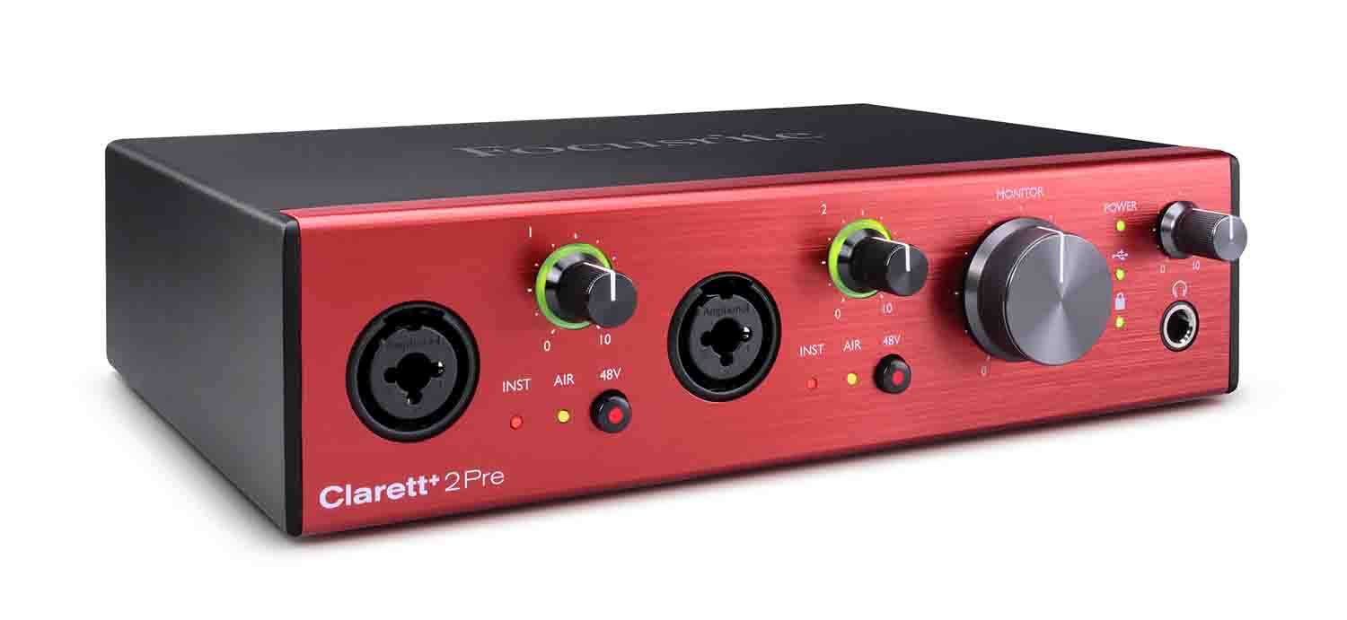 Focusrite CLARETT-PLUS-2PRE Desktop 10x4 USB Type-C Audio/MIDI Interface - Hollywood DJ