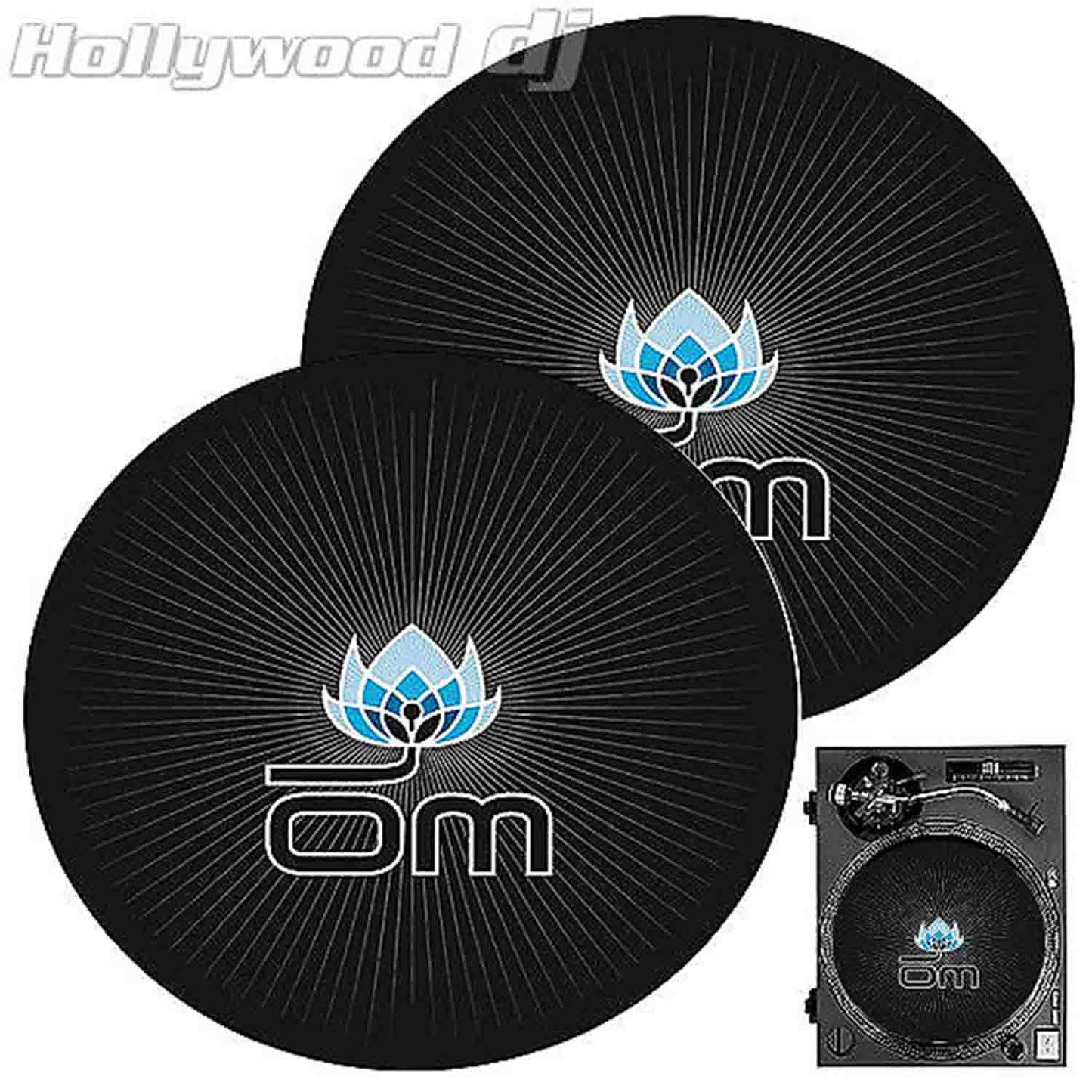 Sicmats DJ Slipmats OM2 RECORDS Technics Turntable Slip Mat Set Scratch Pad - Pair - Hollywood DJ