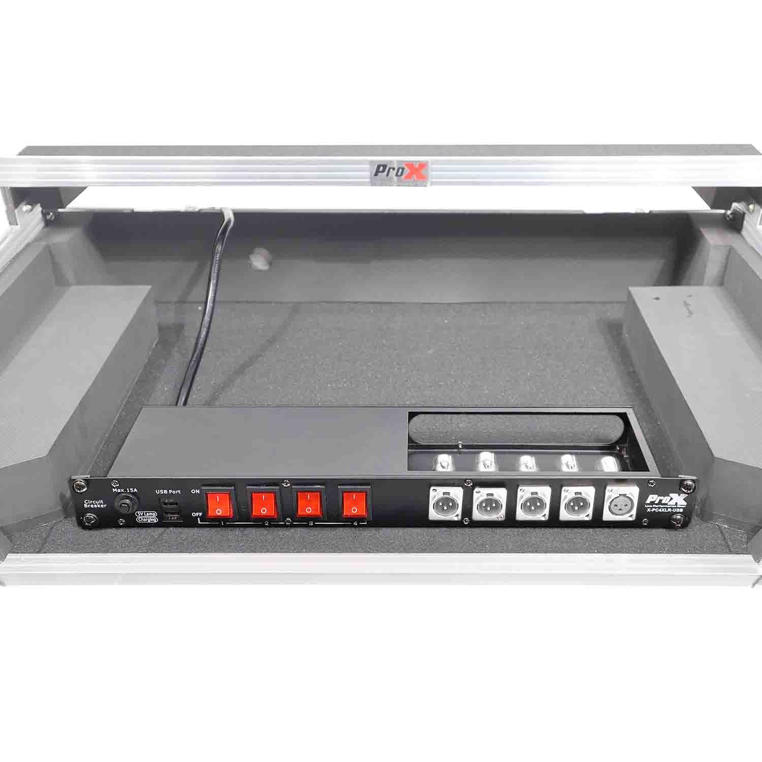 B-Stock: ProX X-PC4XLR-USB 1U 15 Amp Circuit 4CH Switch Panel W-2 USB and 5 Punched Space - Hollywood DJ