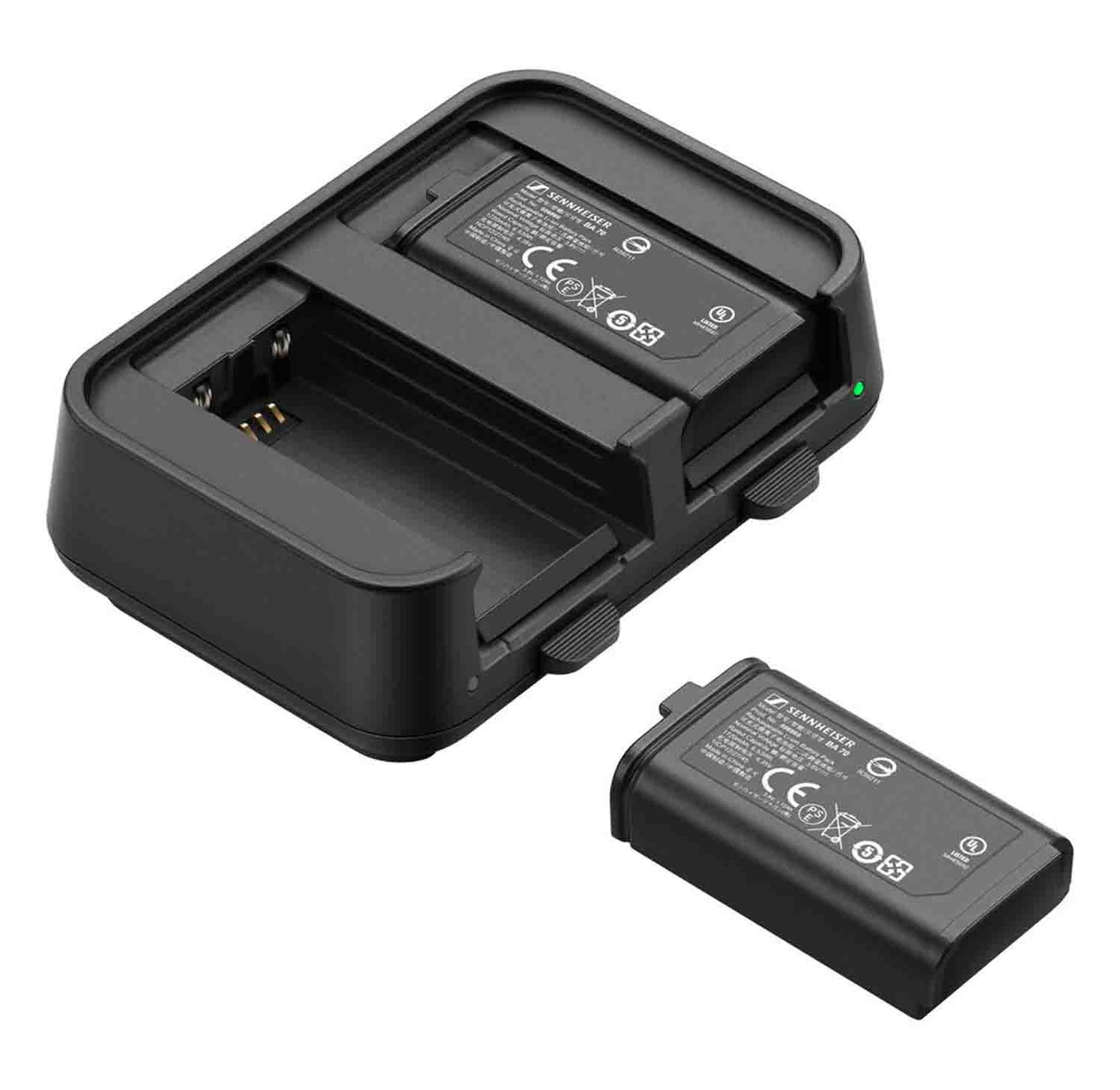 Sennheiser EW-D CHARGING SET Dual-Bay Battery Charging Station with 2 BA-70 Battery Packs - Hollywood DJ