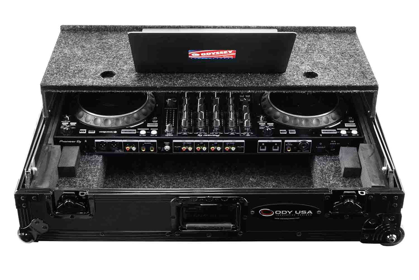 Odyssey FZGSDDJ1000WBL Glide Style DJ Case for Pioneer DDJ-1000 / DDJ-1000SRT DJ Controller - Black - Hollywood DJ