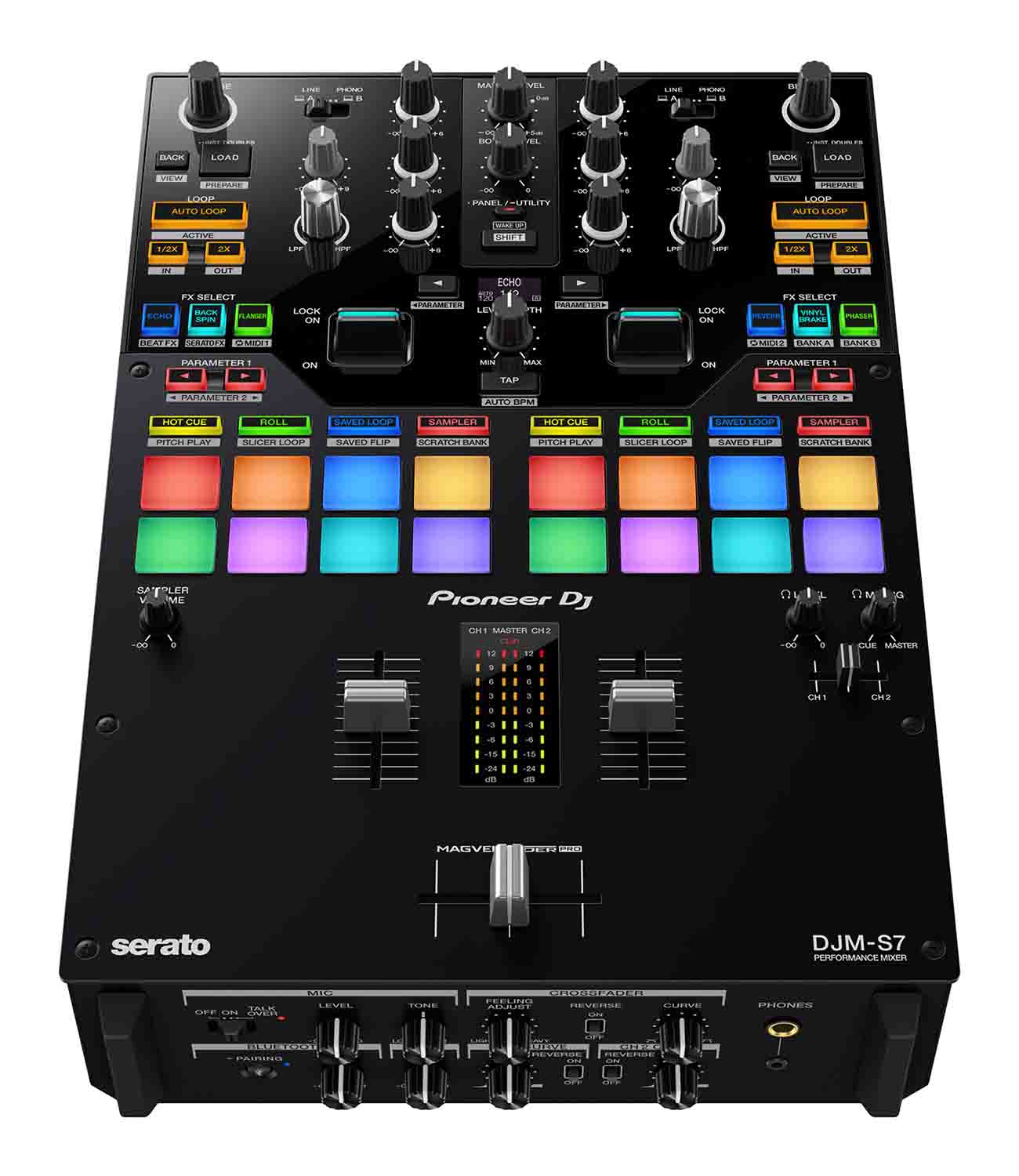 B-STOCK: Pioneer DJ DJM-S7 Scratch-Style 2-Channel Performance DJ Mixer - Black - Hollywood DJ