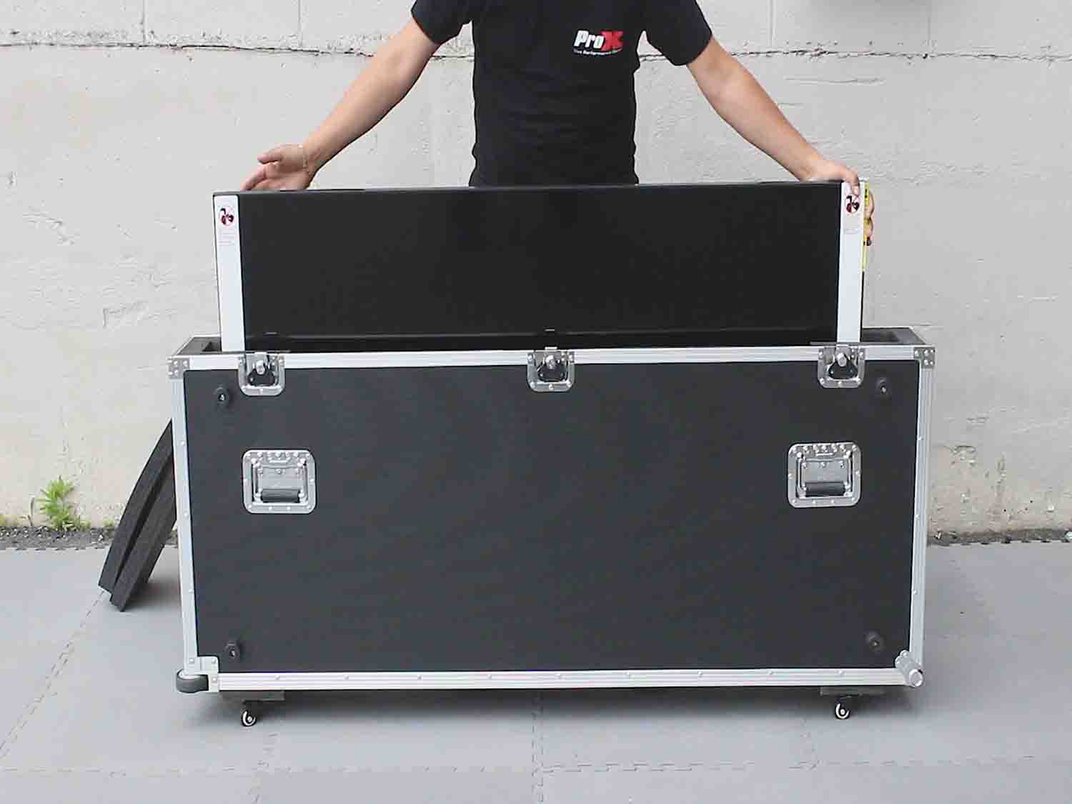 ProX XS-TV6070W Universal Case for ONE 60 to 70 Inch Flat Panel Monitor LED TV with Low Profile Wheels - Hollywood DJ