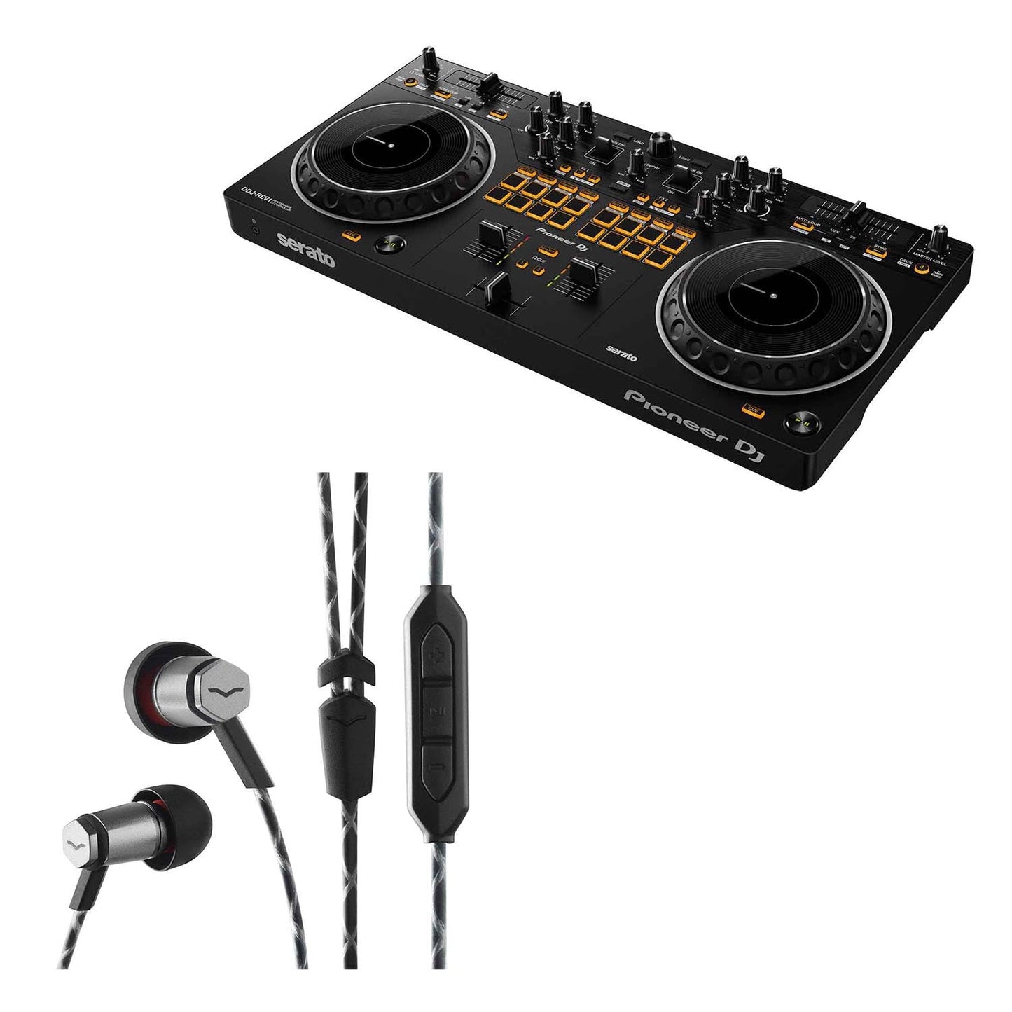 Pioneer Rev1 DJ Controller Package w/Roland Pro Earphones - Hollywood DJ