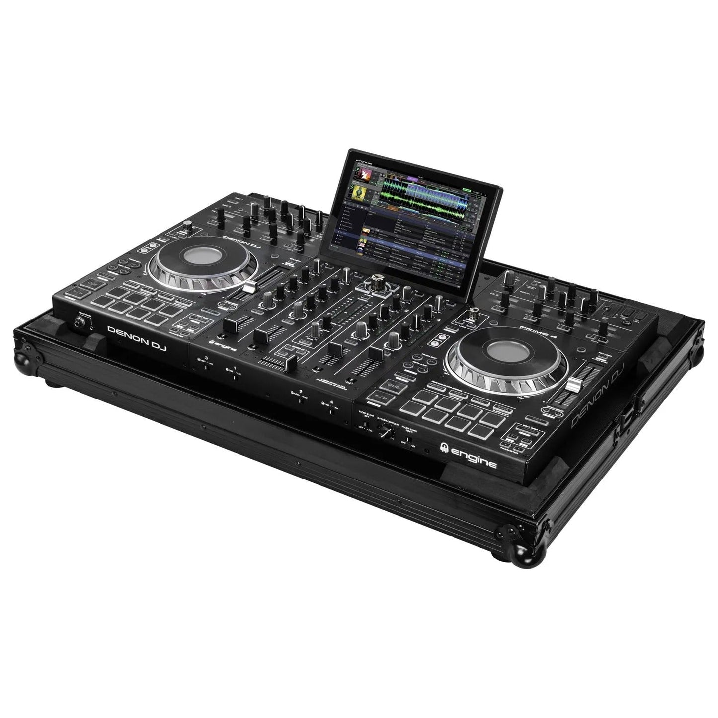 B-Stock: Odyssey FZDNPRIME4BL, Low Profile Flight Case for Denon Prime 4 Standalone DJ System - Black - Hollywood DJ
