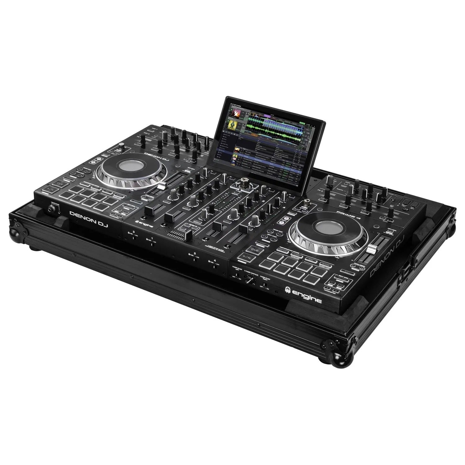 B-Stock: Odyssey FZDNPRIME4BL, Low Profile Flight Case for Denon Prime 4 Standalone DJ System - Black - Hollywood DJ