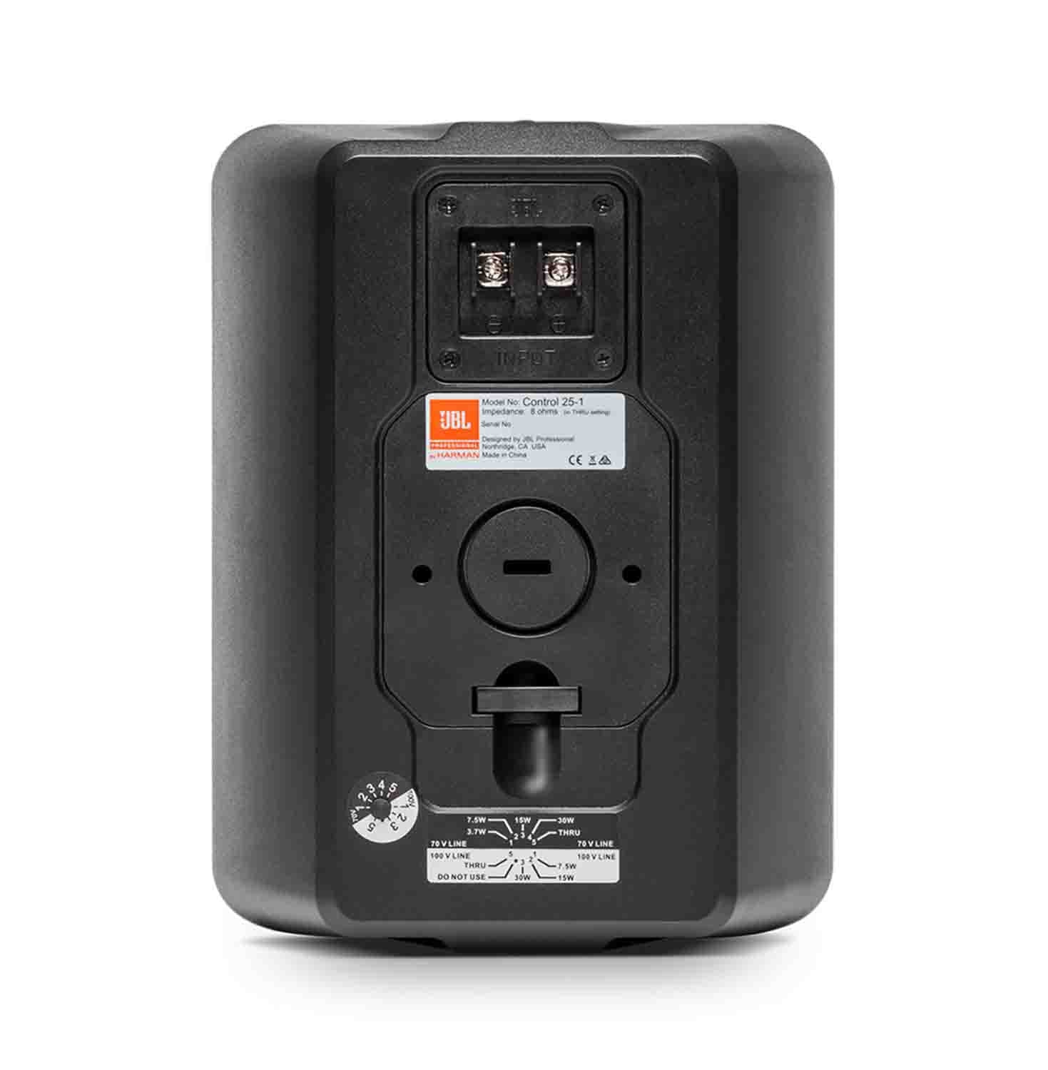 JBL CONTROL 25-1, Compact I/O Background and Foreground Speaker - Black - Hollywood DJ