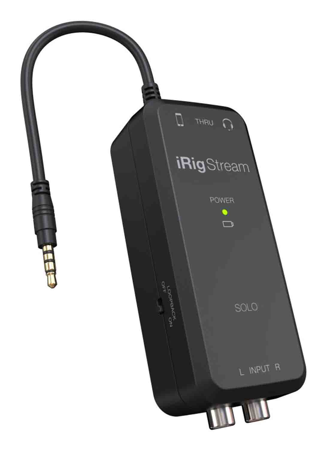 IK Multimedia iRig Stream Solo Ultracompact 3x1 TRRS Audio Interface for Smartphones and Tablets - Hollywood DJ
