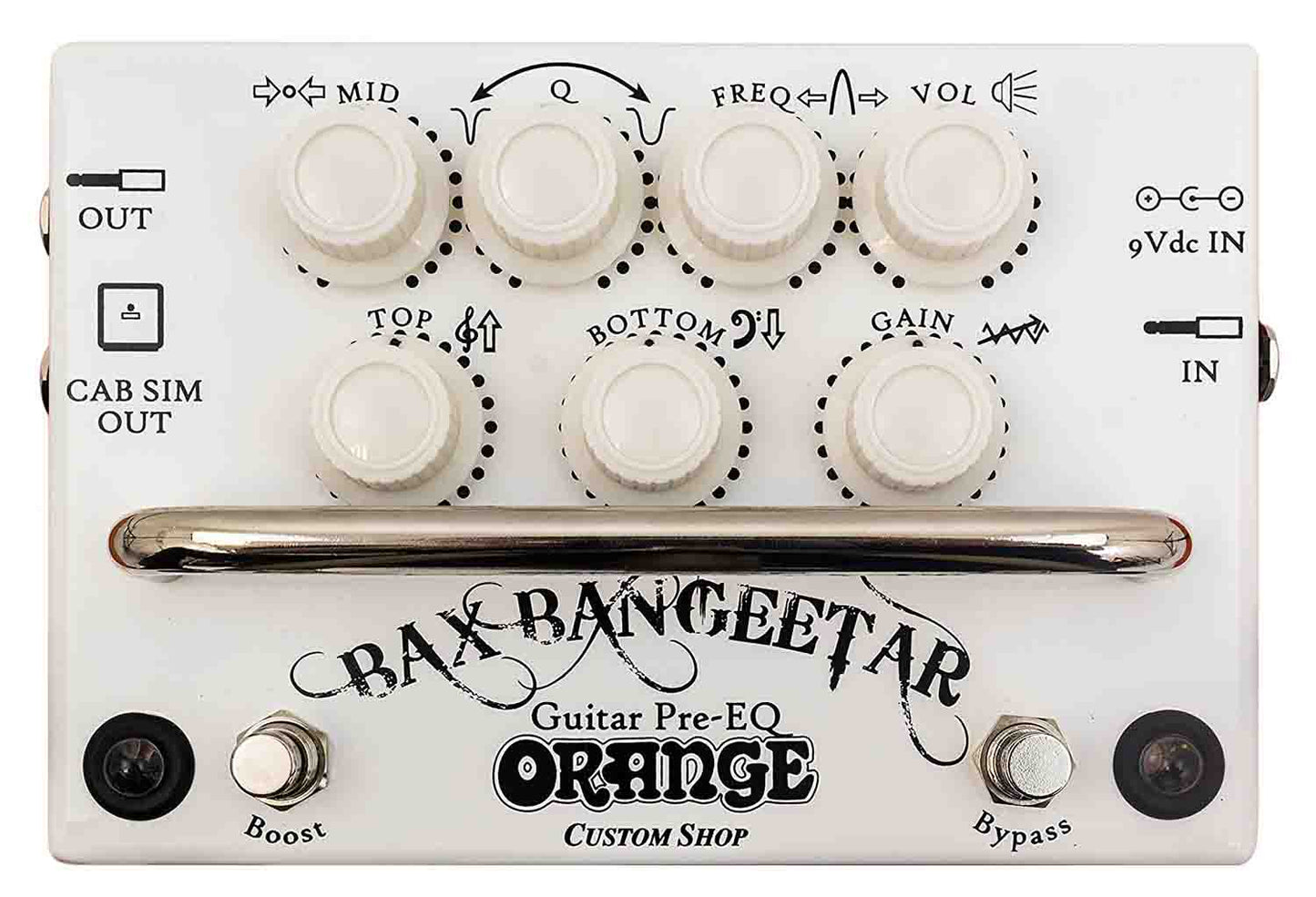 Orange Custom Shop Bax Bangeetar Guitar Pre-EQ Effects Pedal - White - Hollywood DJ