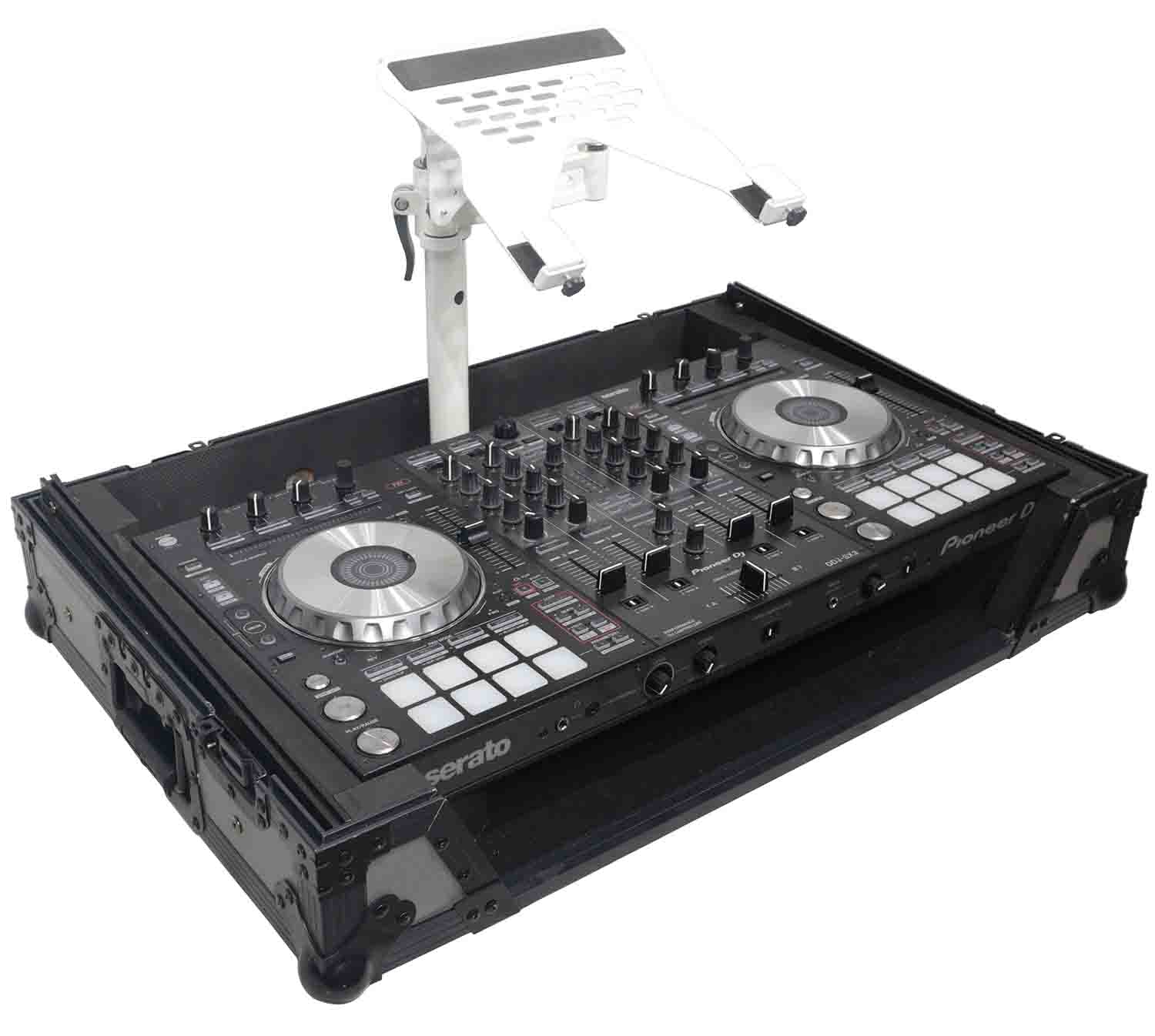 ProX XZF-LTARM PKG WH, Articulating Laptop Tray Arm with Shelf and Pole for Control Tower - White Finish - Hollywood DJ