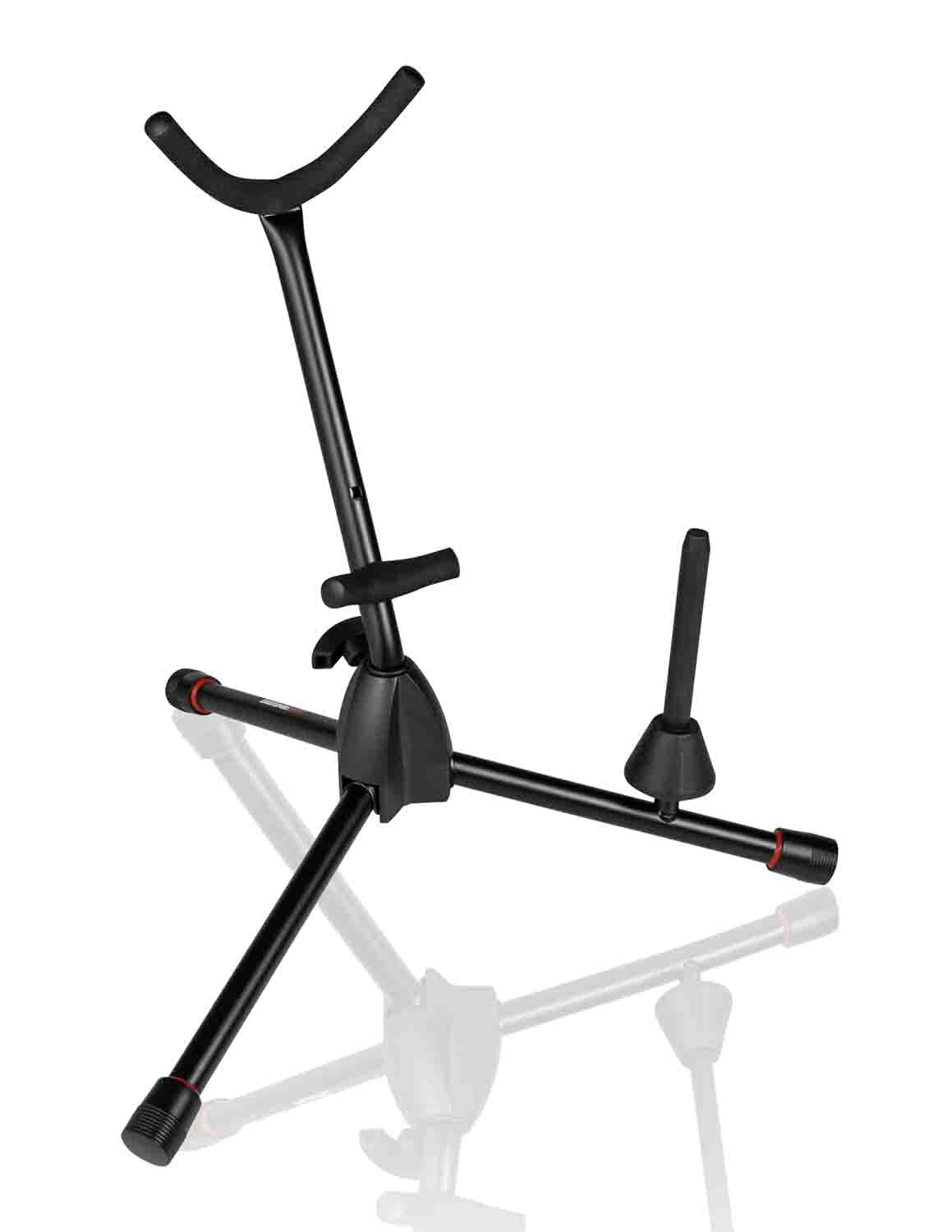Gator GFW-BNO-SAXFLU, Tripod Stand for Alto or Tenor Sax with Clarinet/Flute Peg Attachment - Hollywood DJ