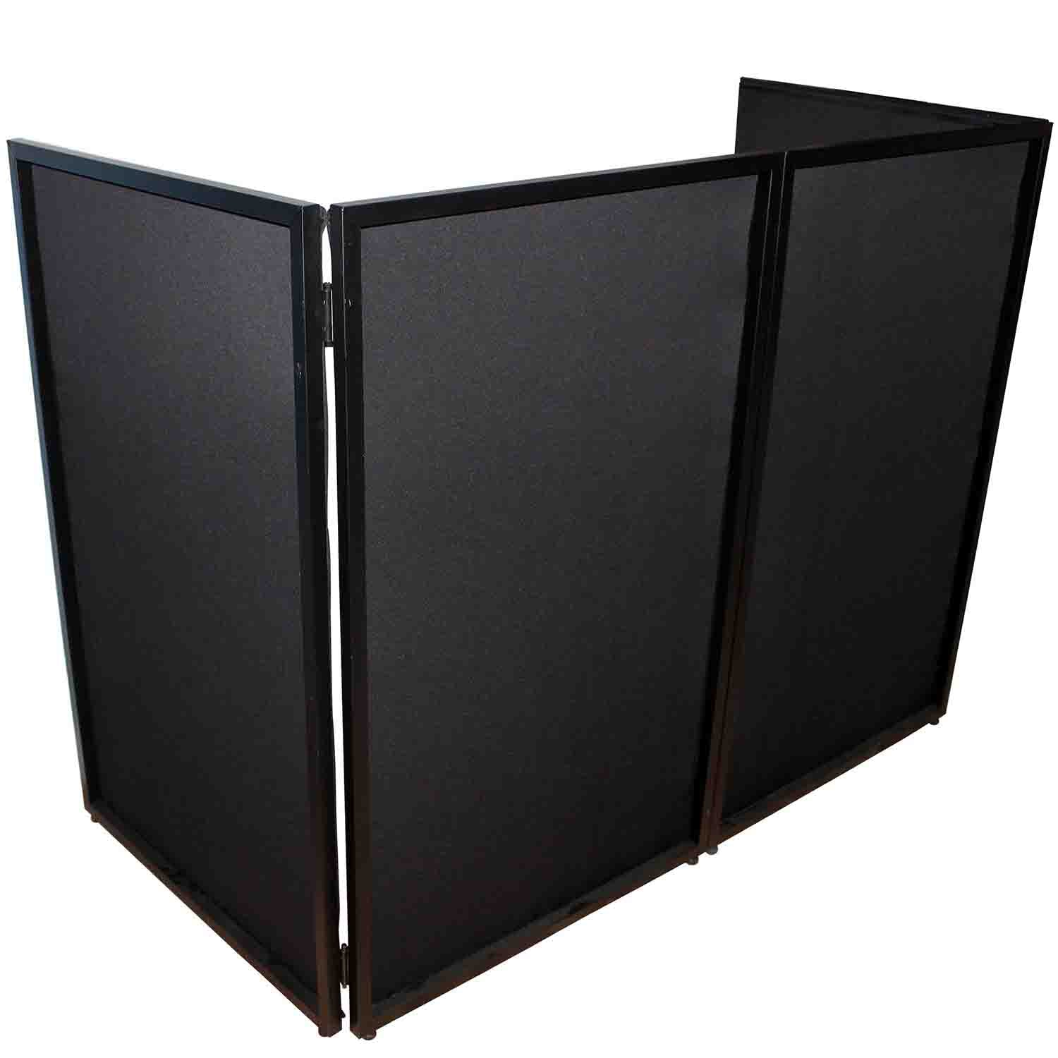 ProX XF-4X3048B MK2 Four Panel DJ Facade Black Collapse and Go Facade Panels with Carry Bag – Black/White Scrims - Hollywood DJ