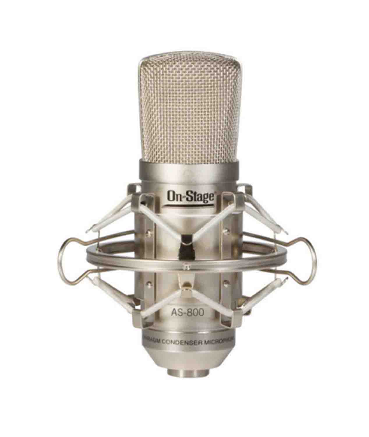 Onstage AS800 Large-Diaphragm Cardioid Condenser Microphone with Shock mount - Hollywood DJ