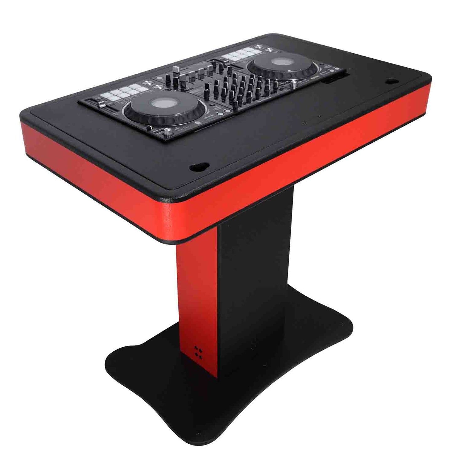 ProX XZF-DJCT RB CASE Control Tower DJ Booth with Laptop Arm and Road Cases for Pioneer XDJ-XZ, DDJ-1000 SRT, RANE ONE, and SX3 - Red Black Finish - Hollywood DJ