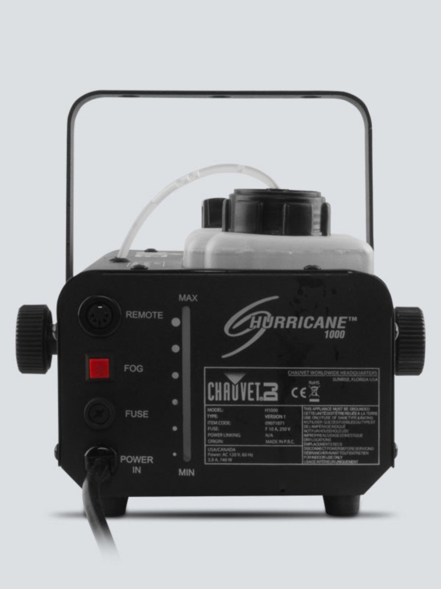 B-Stock: Chauvet DJ Hurricane 1000 Compact Fog Machine with Remote - Hollywood DJ