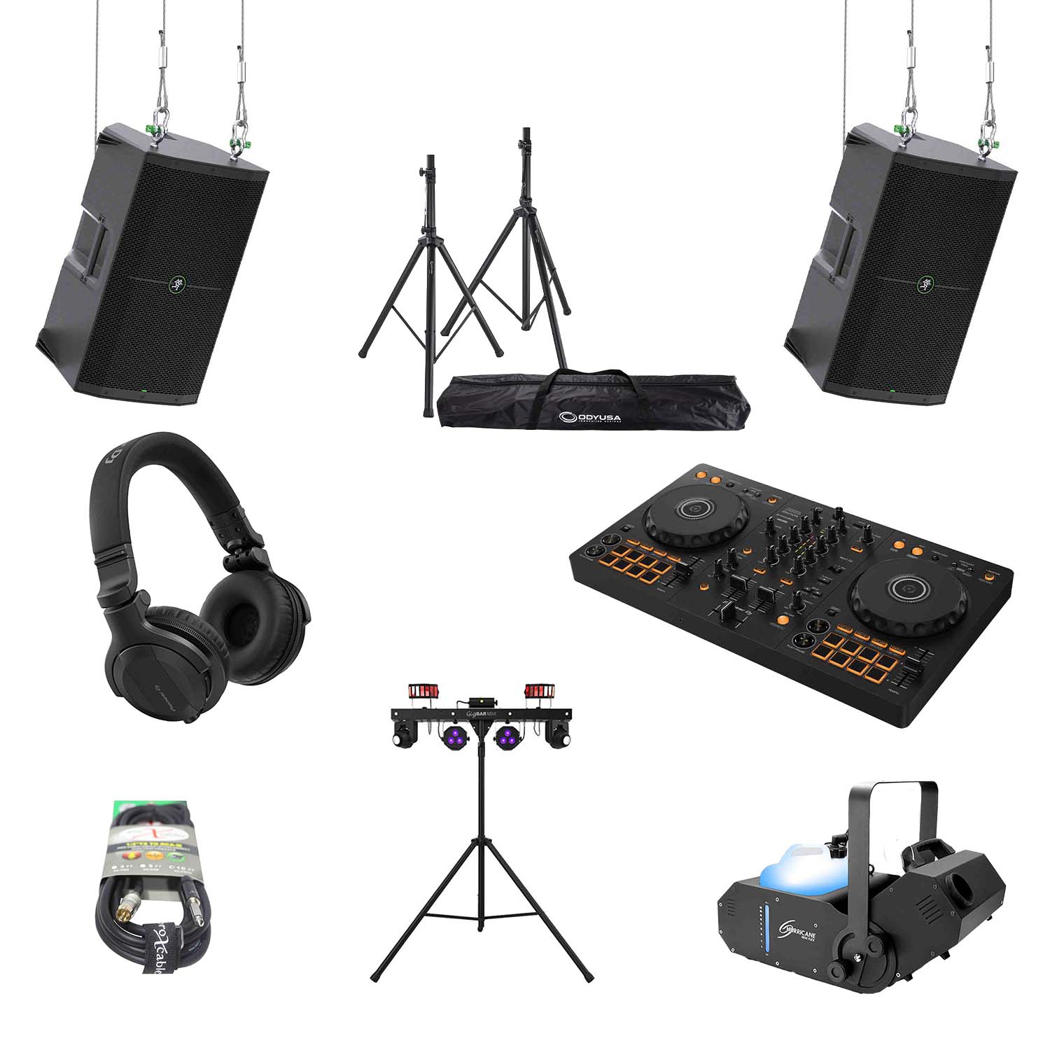 Pioneer DJ DDJ-FLX4 CLUB LIGHT Package 03 with Speakers, Stands and Headphones - Hollywood DJ