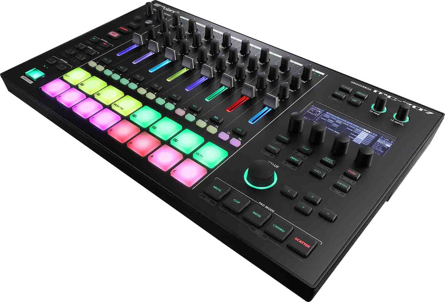 B-Stock: Roland MC-707, 8-Track Groovebox Zen Core Music Production Workstation - Hollywood DJ