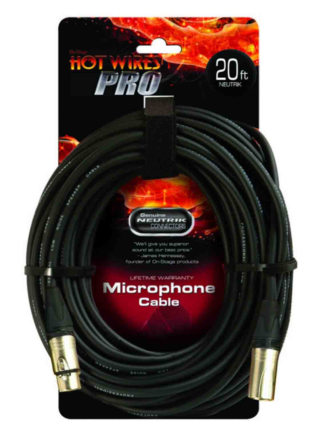 OnStage MC-20NN Professional Mic Cable with Neutrik Connectors - Hollywood DJ