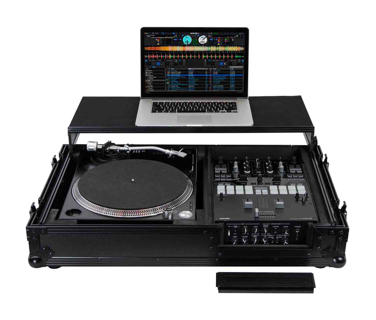 B-Stock: Odyssey FZGS1BM10WBL Black 10″ Format DJ Mixer and Turntable Coffin Flight Case with Glide Platform - Hollywood DJ