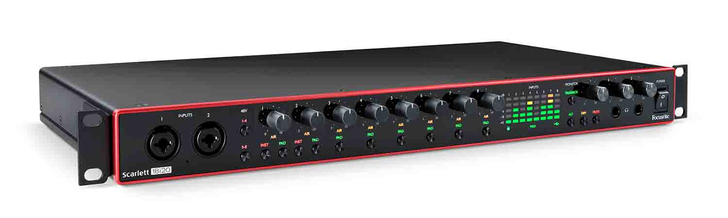 Focusrite Scarlett 18i20 Rackmount 18x20 USB Type-C Audio/MIDI Interface - 3rd Generation - Hollywood DJ