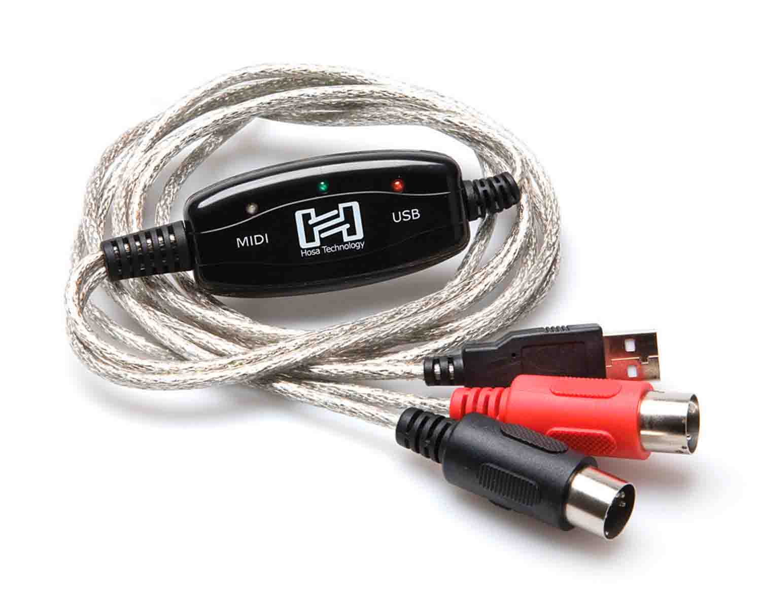 Hosa USM-422, Tracklink MIDI I/O to USB Interface Cable - 6 Feet - Hollywood DJ