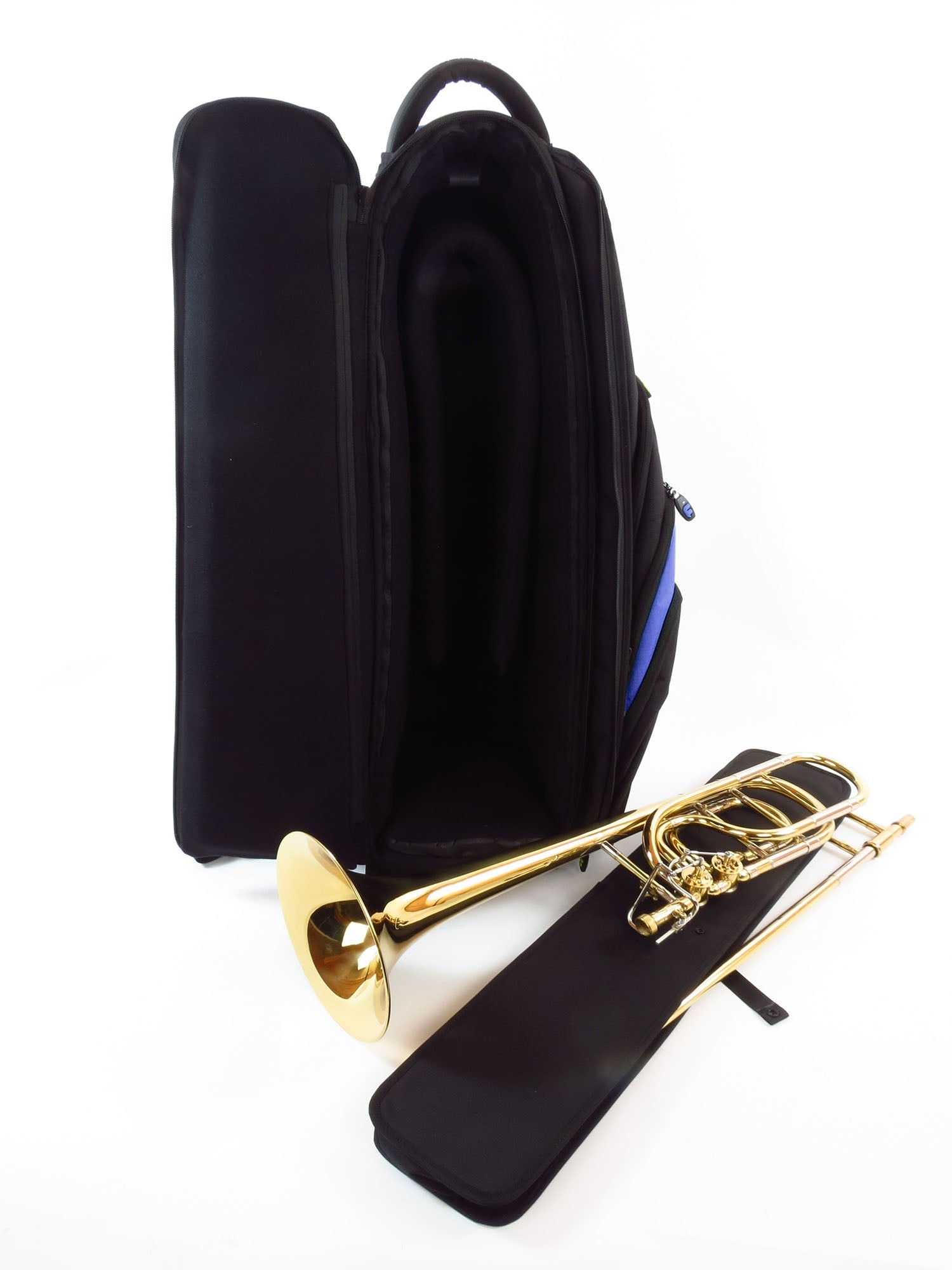 Fusion FB-PB-16-B Premium Series 10.5″ Bass Trombone Gig Bag (Black/Blue) - Hollywood DJ