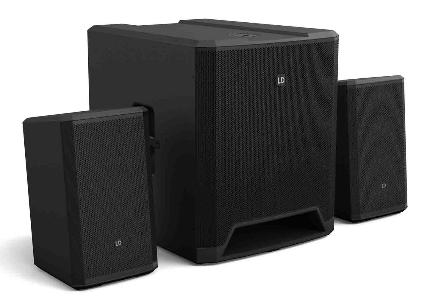 LD Systems DAVE 18 G4X Compact 2.1 Powered PA System with Bluetooth and Mixer - 2000W RMS