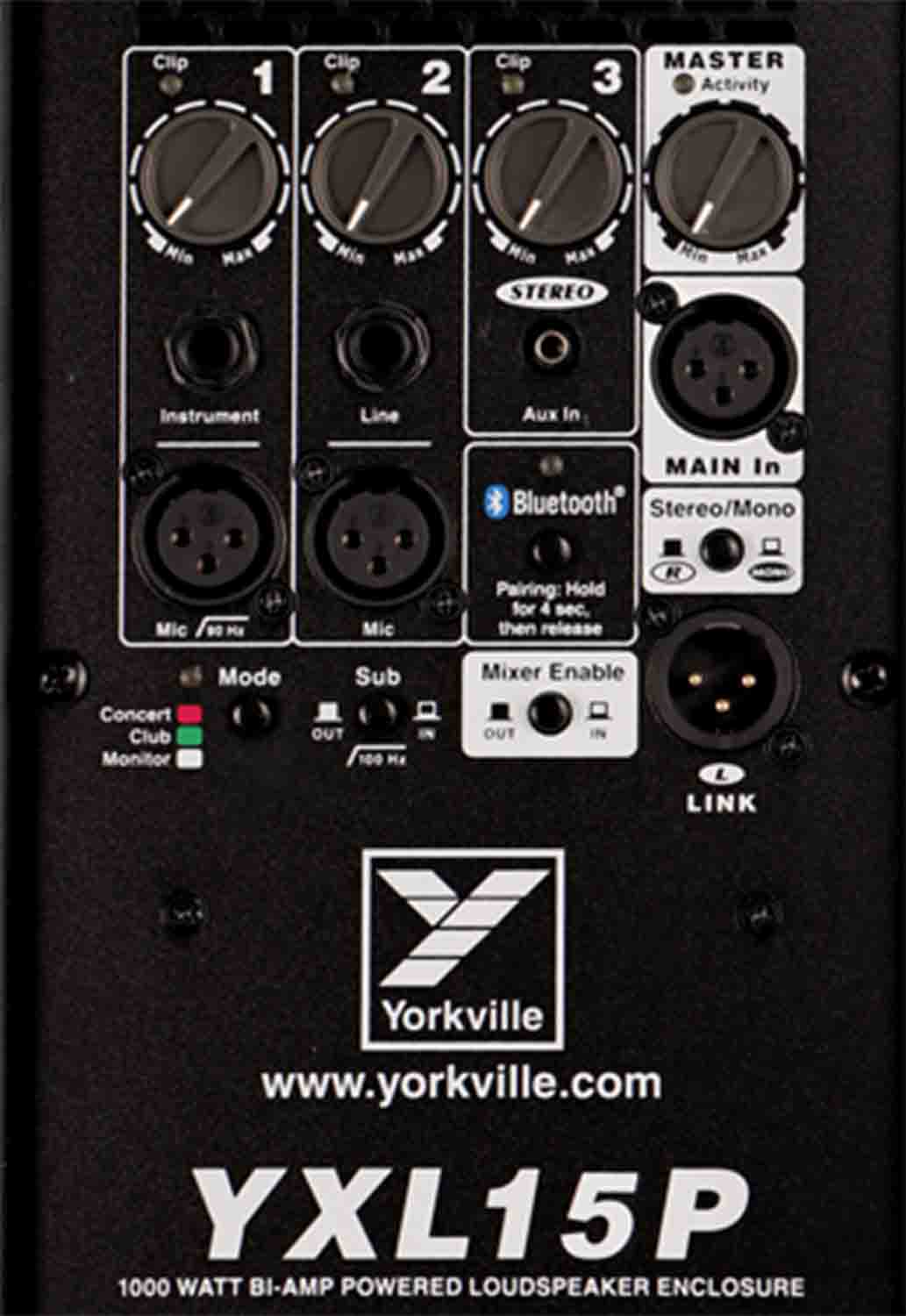 Yorkville YXL15P 15-inch / 1-inch Powered Speaker - 1000 Watts - Hollywood DJ