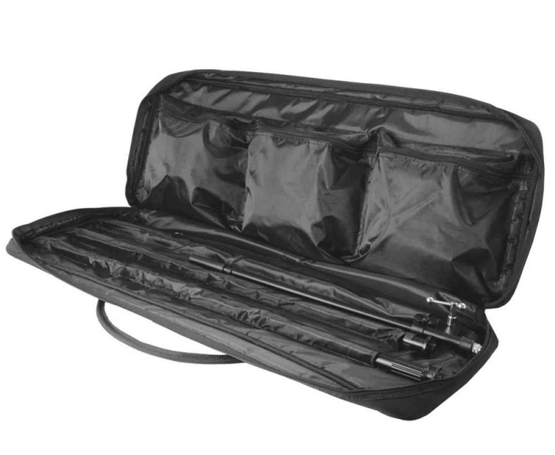 On Stage MSB-6500 Mic Stand Bag, holds 3 Round Base, 3 Hex Base Microphone Stands or Various Booms - Hollywood DJ