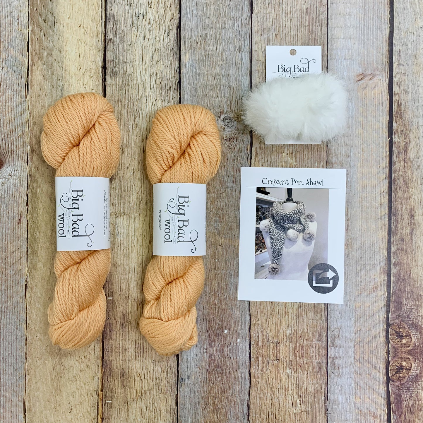 Big Bad Wool Crescent Pom Shawl Kit