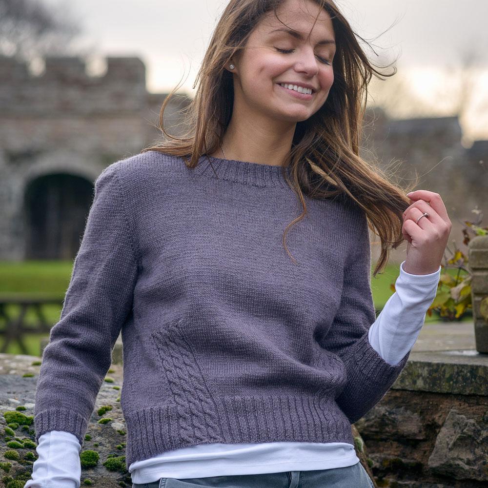 The Fibre Co. Foundations: Cumbria Fingering - Travelling Cable Sweater (PDF Download)
