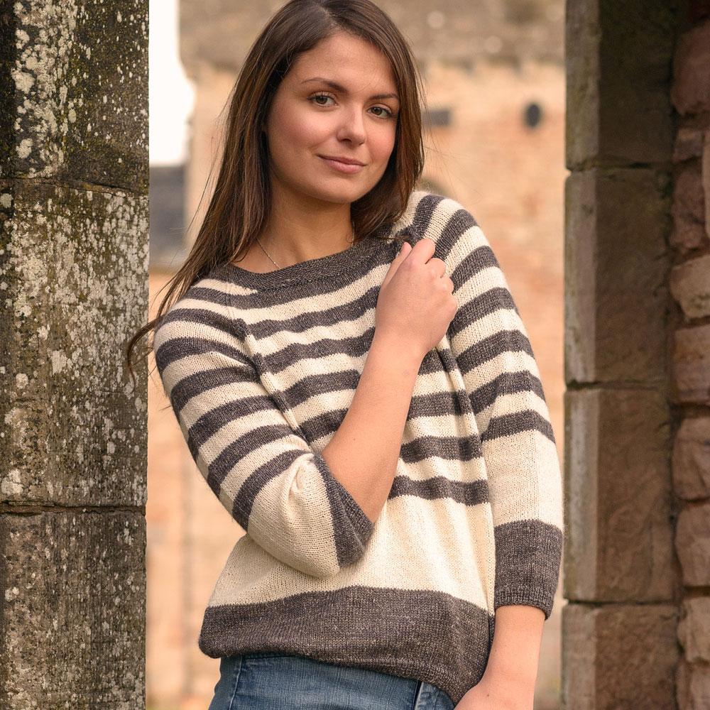 The Fibre Co. Foundations: Meadow - Striped Sweater (PDF Download)